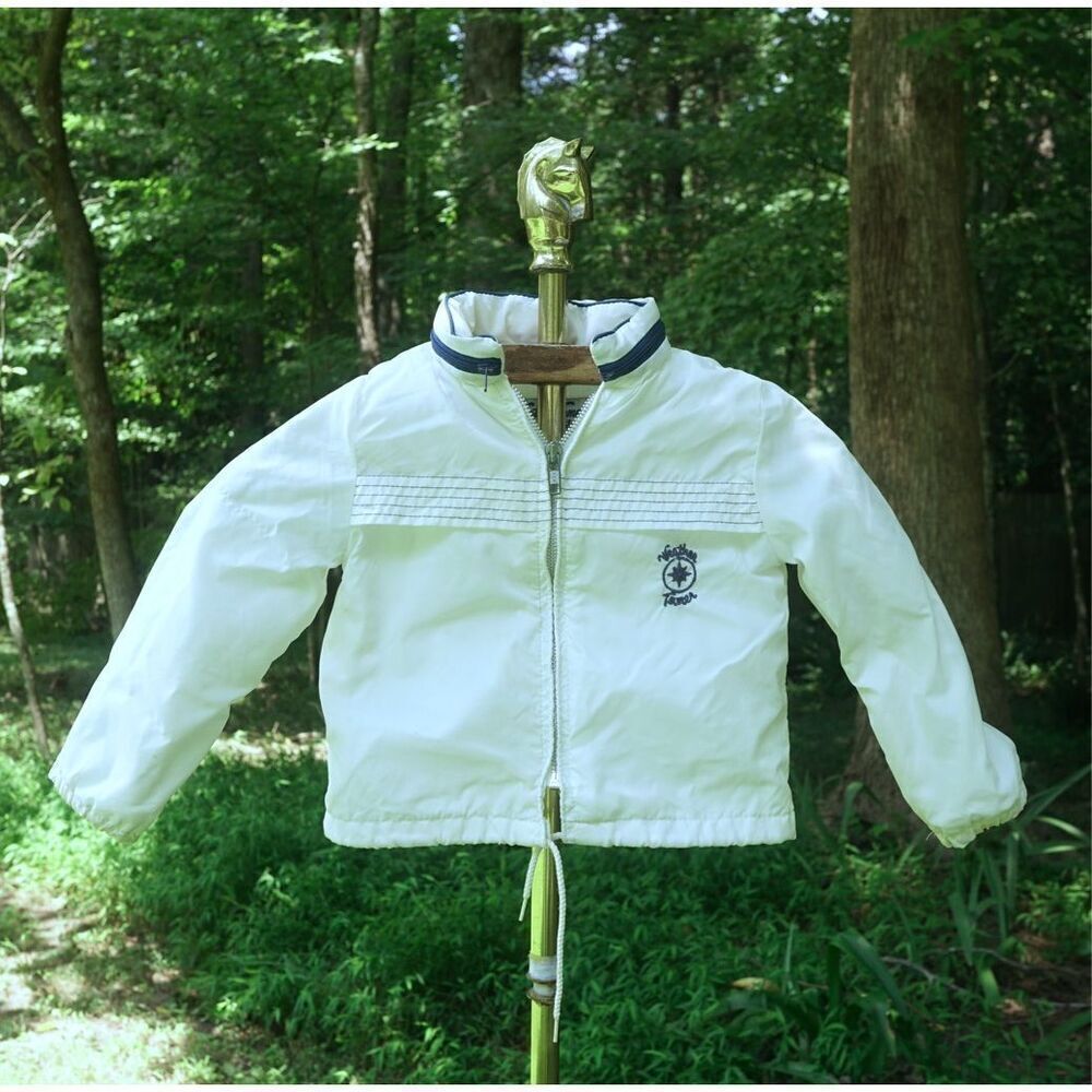 Vintage 90s Weather Tamer Toddler White Windbreaker